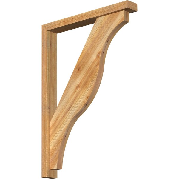 Ekena Millwork Funston Block Rough Sawn Bracket w/ Offset Brace, Western Red Cedar, 4"W x 30"D x 42"H BKT0402X30X42FST05RWR - main
